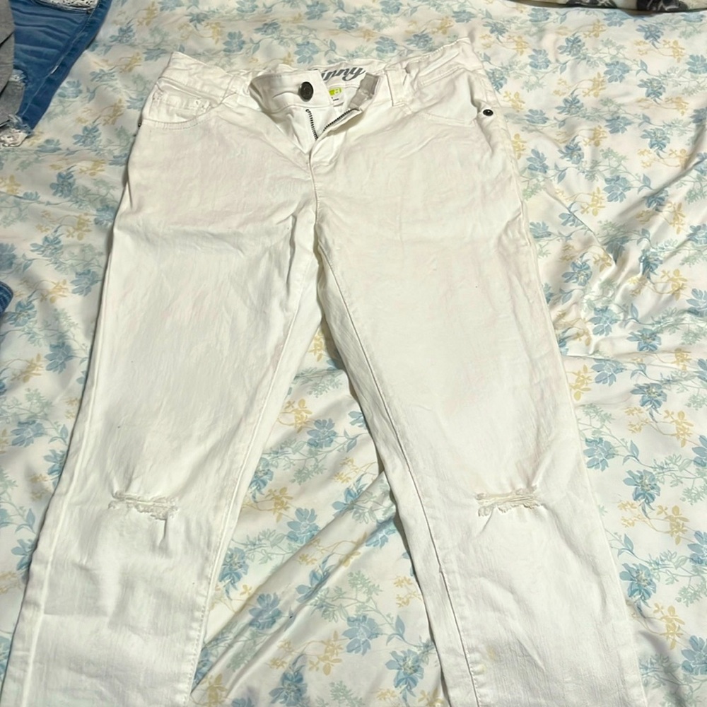 Girls white jean pants